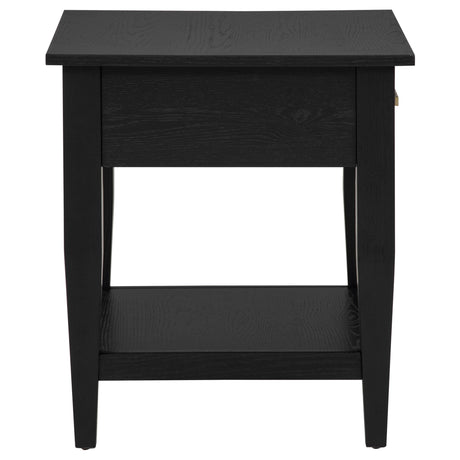 Side drawer glide detail on Lindenton side table