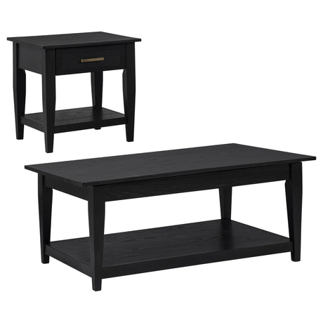 Lift-top coffee table showing elevated top and storage inside