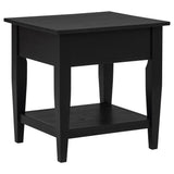 Lindenton black wood lift-top coffee table and square end table set