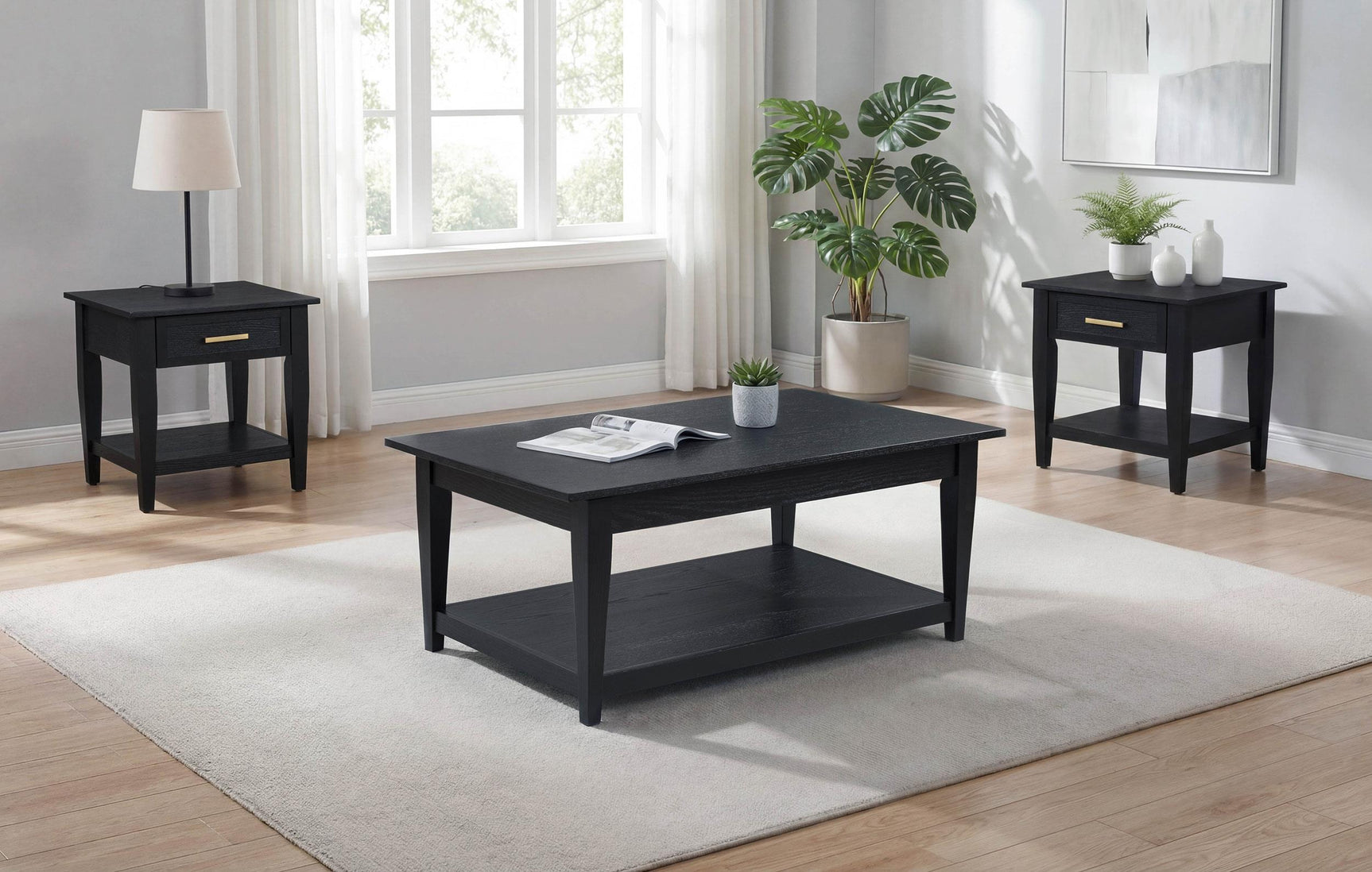 Lift-top coffee table raised showing storage space