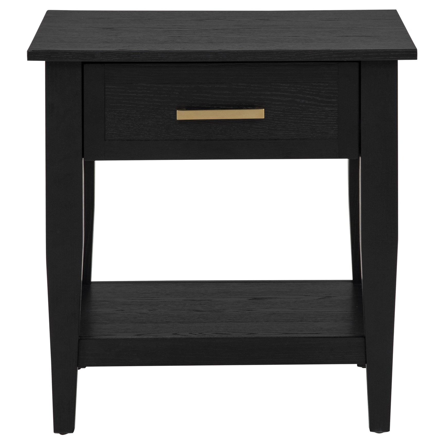 Lindenton 3-piece black wood lift-top coffee and end table set front view