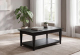 Lindenton Coffee Table lift-top open showing storage compartment