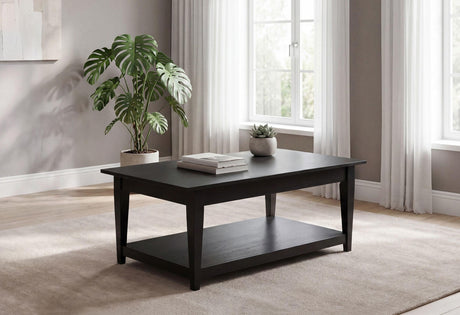 Lindenton Coffee Table lift-top open showing storage compartment