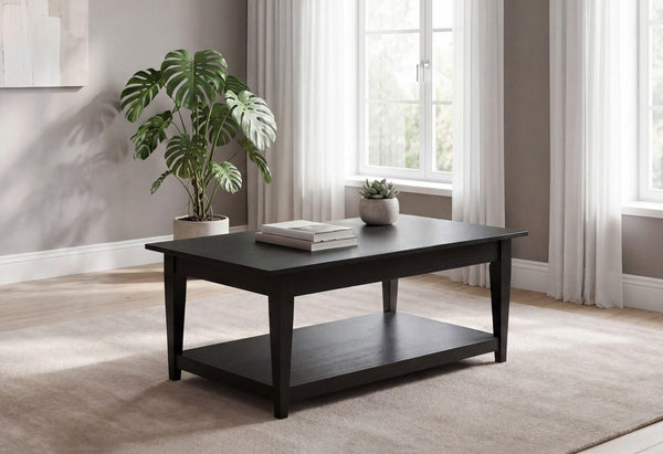 Lindenton Coffee Table lift-top open showing storage compartment