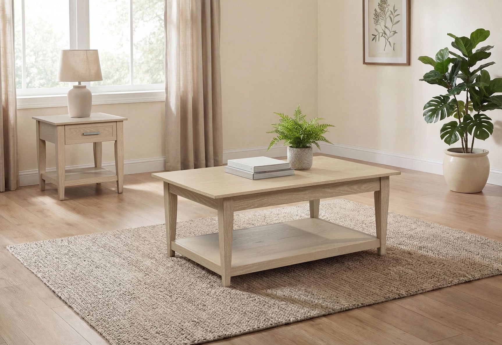 Lindenton lift-top coffee table showing open storage