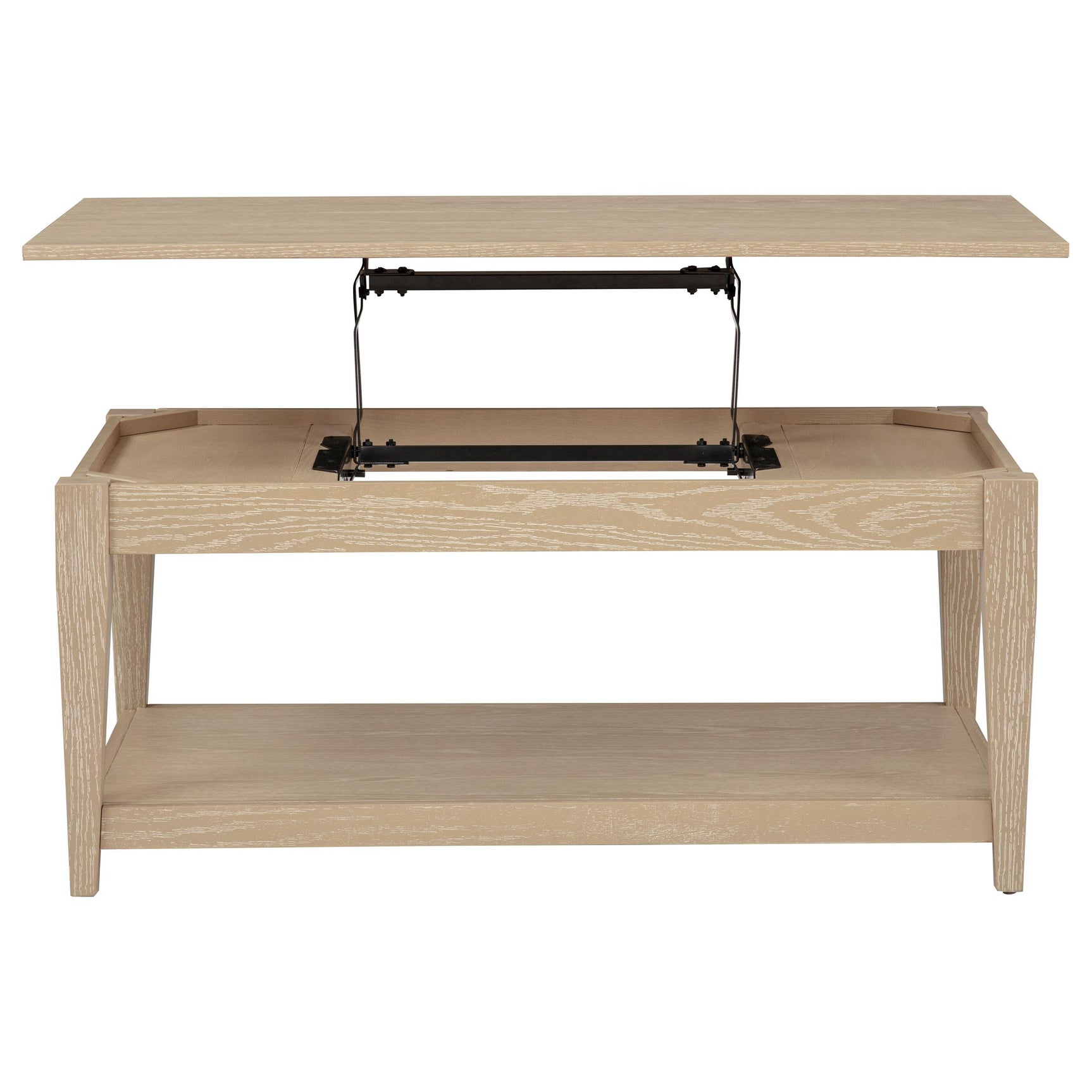Storage space under coffee table lift-top