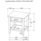 Lindenton 2-piece blonde oak lift-top coffee and end table set, front view