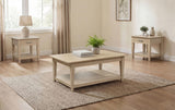 Lindenton lift-top coffee table in blonde oak, top lifted open