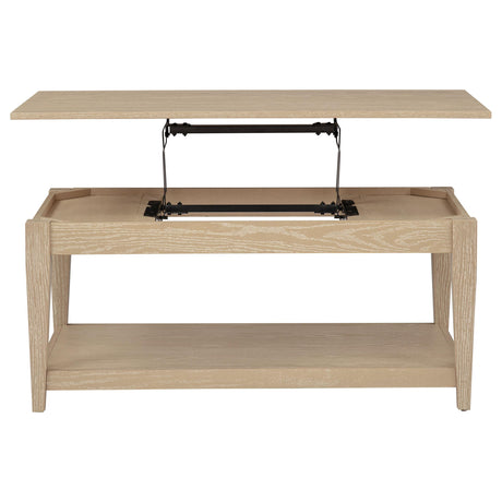 Lindenton Blonde Oak Lift-Top Coffee Table front view