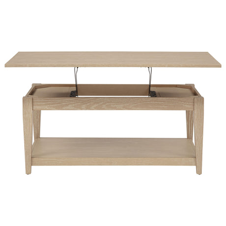 Lindenton Blonde Oak Lift-Top Coffee Table front view