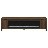 Adjustable shelves inside the media console