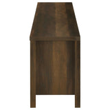 Side angle of Carey media console with rustic finish
