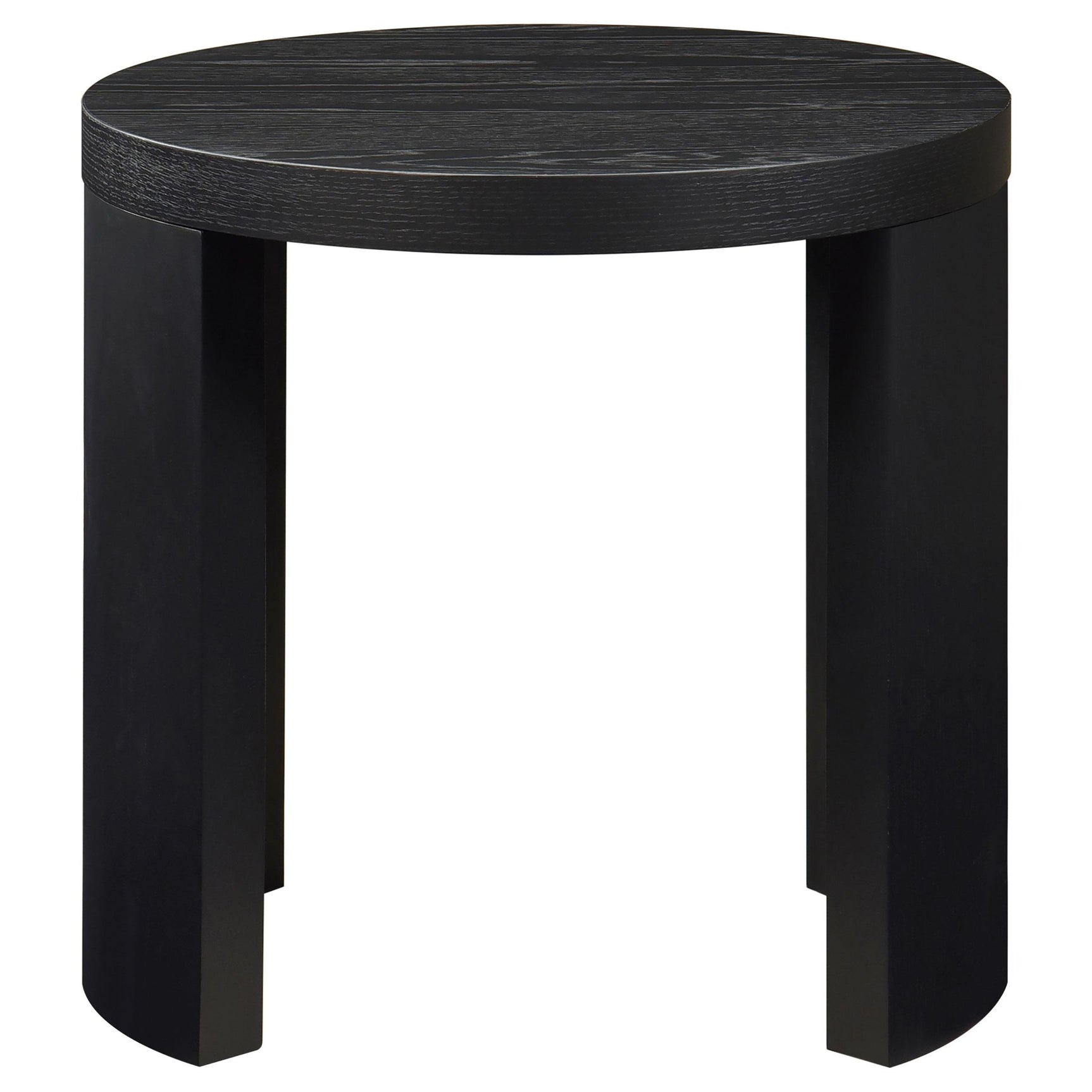 Curved panel supports detail on Sweeney side table