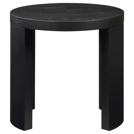Sweeney end table detail highlighting square edge top