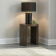 Sweeney side end table showing oak veneer texture