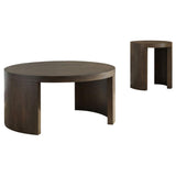 Sweeney dark walnut end table side view