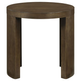 Close-up of oak veneer grain on coffee table