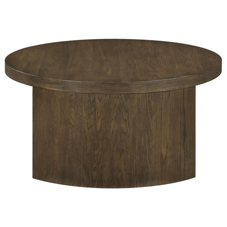 Sweeney dark walnut coffee and end table set front view