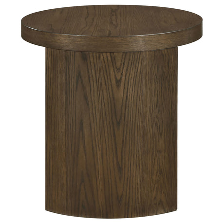 Sweeney 3-piece coffee and end table set in dark walnut, front view