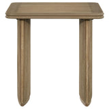 Close-up of oak veneer texture on coffee table surface