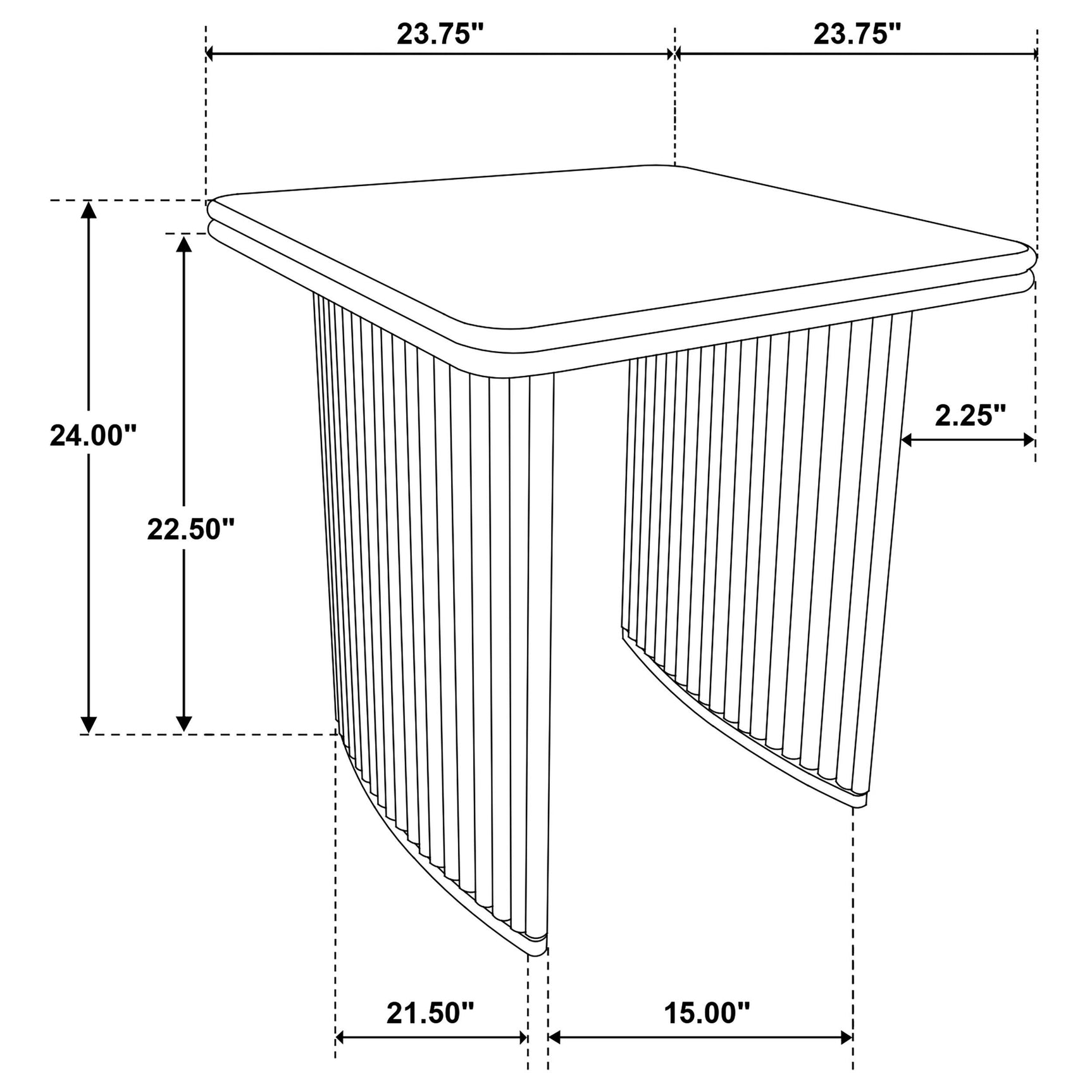 Coffee table showing sturdy engineered wood construction