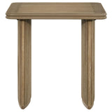 Close-up of wood grain texture on coffee table top