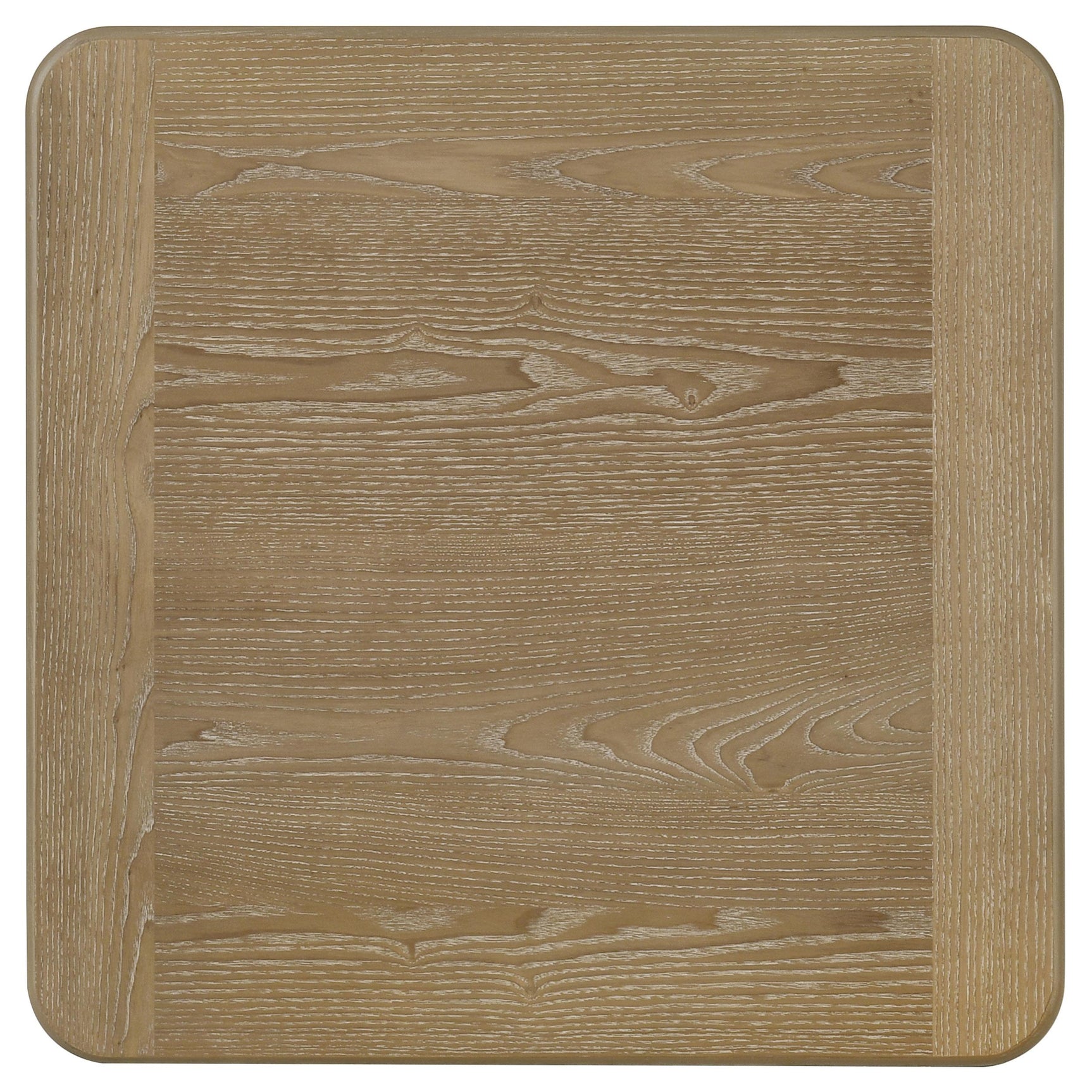 Top view of square end table showing wood grain and finish