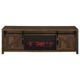 Enfield TV stand adjustable shelving behind barn doors