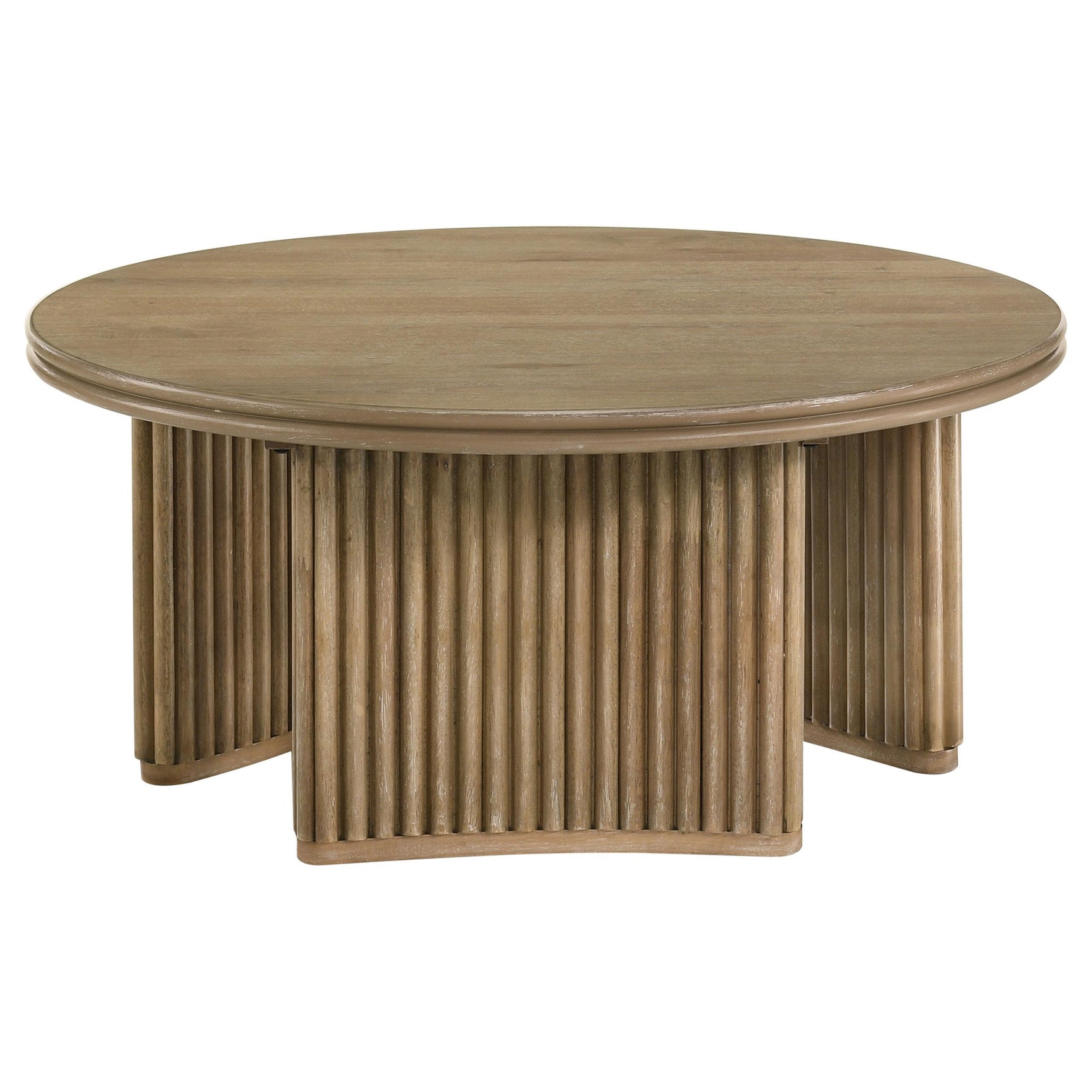 Top view of Adina coffee table showing round shape