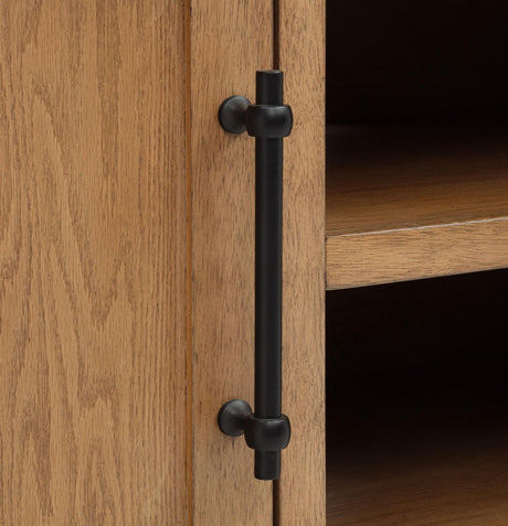Beasley media console showing open center shelving