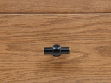 Beasley square wood end side table golden oak angled view showing shelf