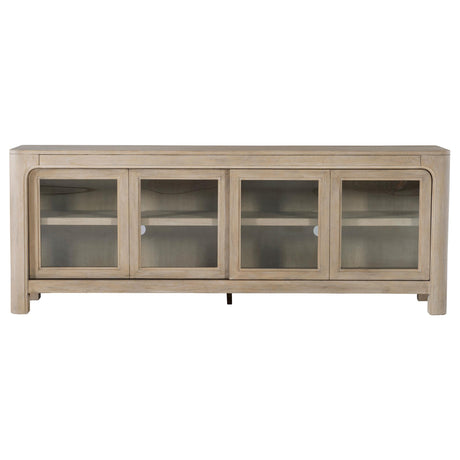 Solano TV stand wire management cutouts detail