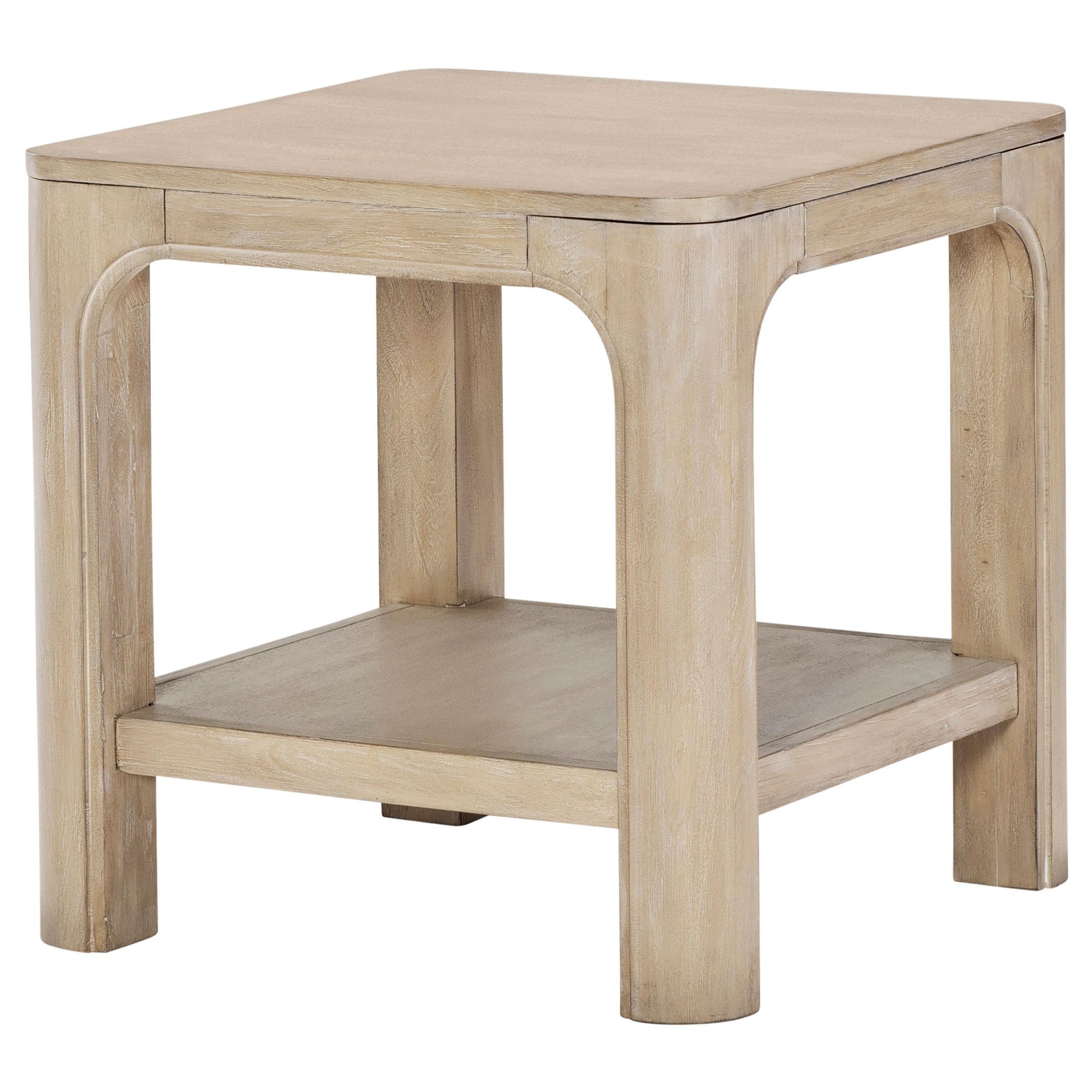 Solano side table lower shelf detail