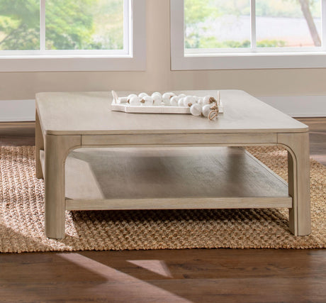 Solano coffee table showing arched legs detail