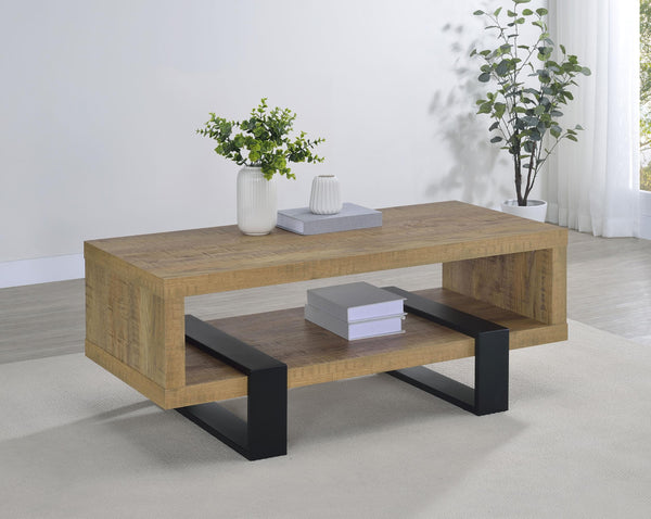 Dinard Coffee Table side angle showcasing metal base
