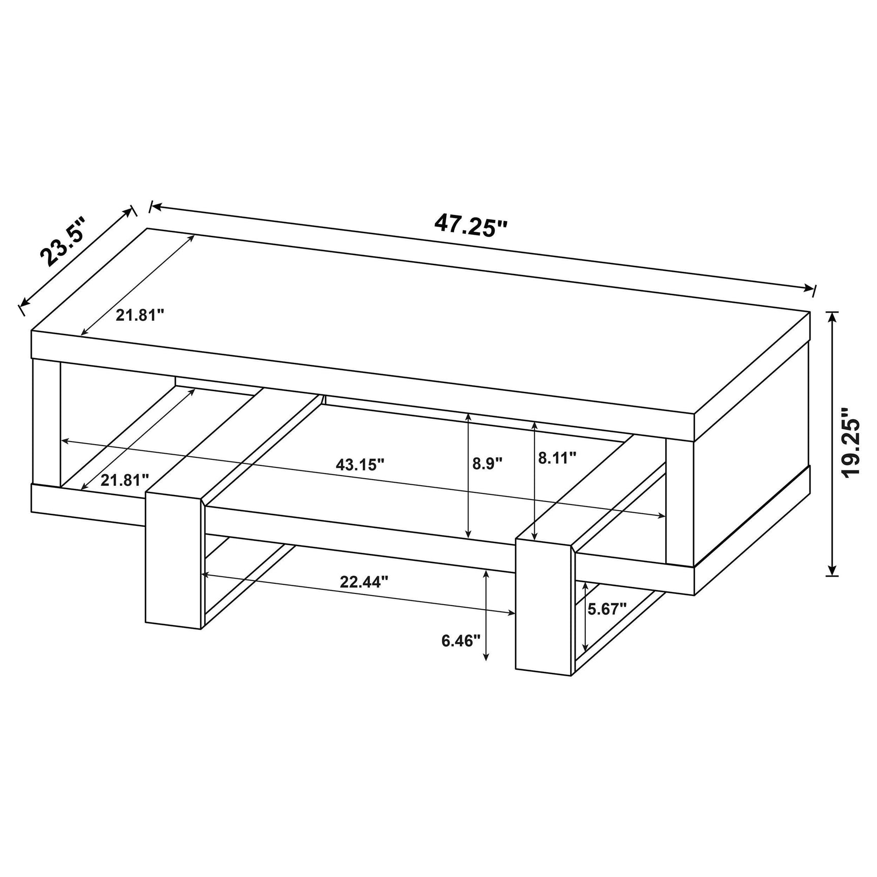 Dinard coffee table in living room setting