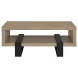 Close-up of latte melamine finish on Dinard coffee table