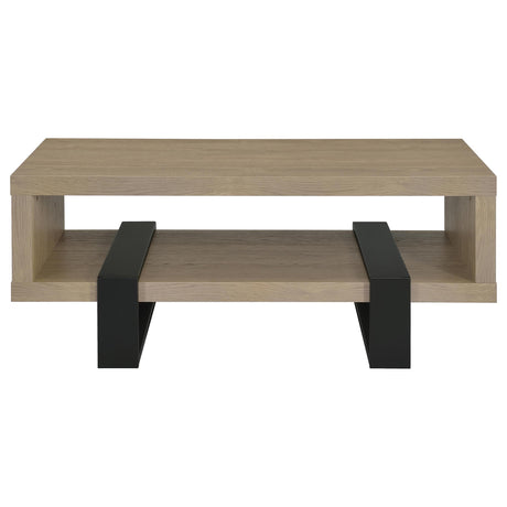Close-up of latte melamine finish on Dinard coffee table