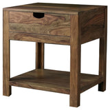Esther end table side profile showing thickness
