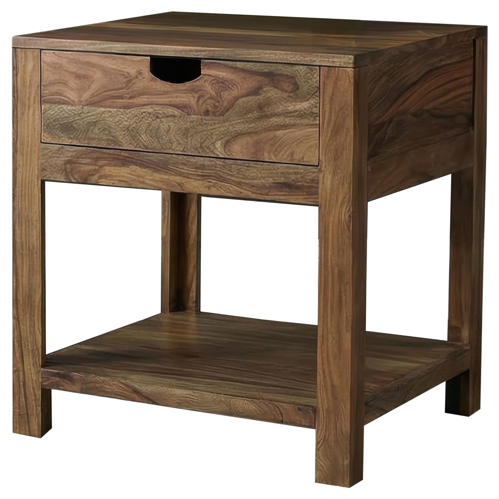 Esther end table side profile showing thickness