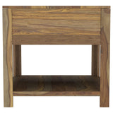 Open shelf under drawer on Esther side table