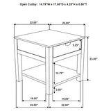 Esther end table drawer handle close-up