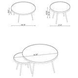 Set of three gold tables with nesting design