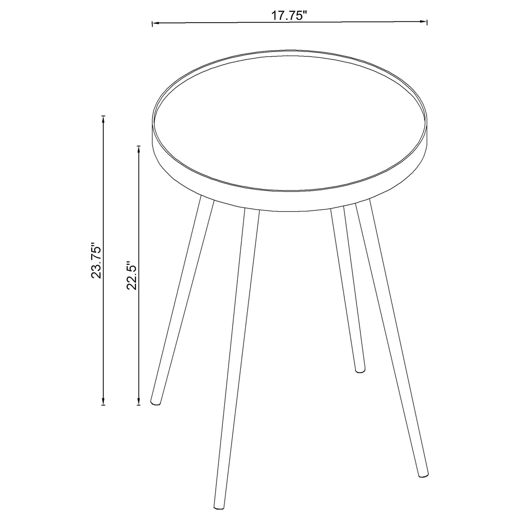 Side angle of the coffee and nesting tables set