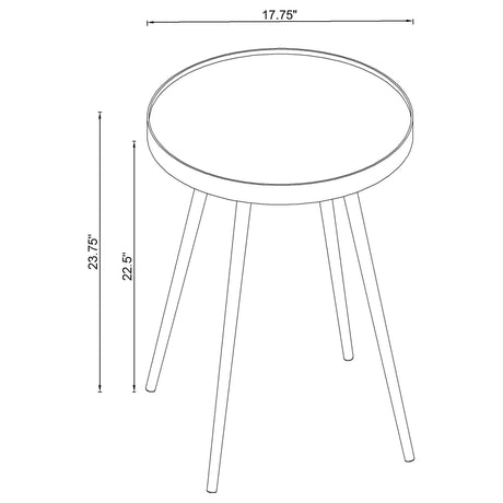 Side angle of the coffee and nesting tables set