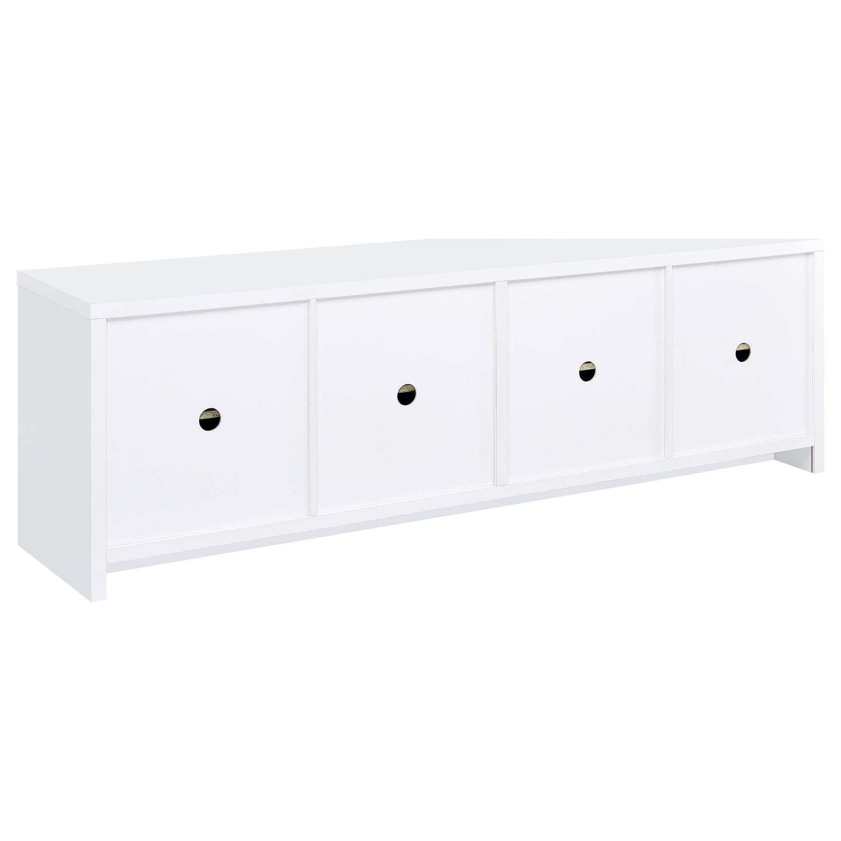 Laughlin white 3-piece entertainment center frontal view