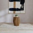 Top view of hexagonal mango wood end table