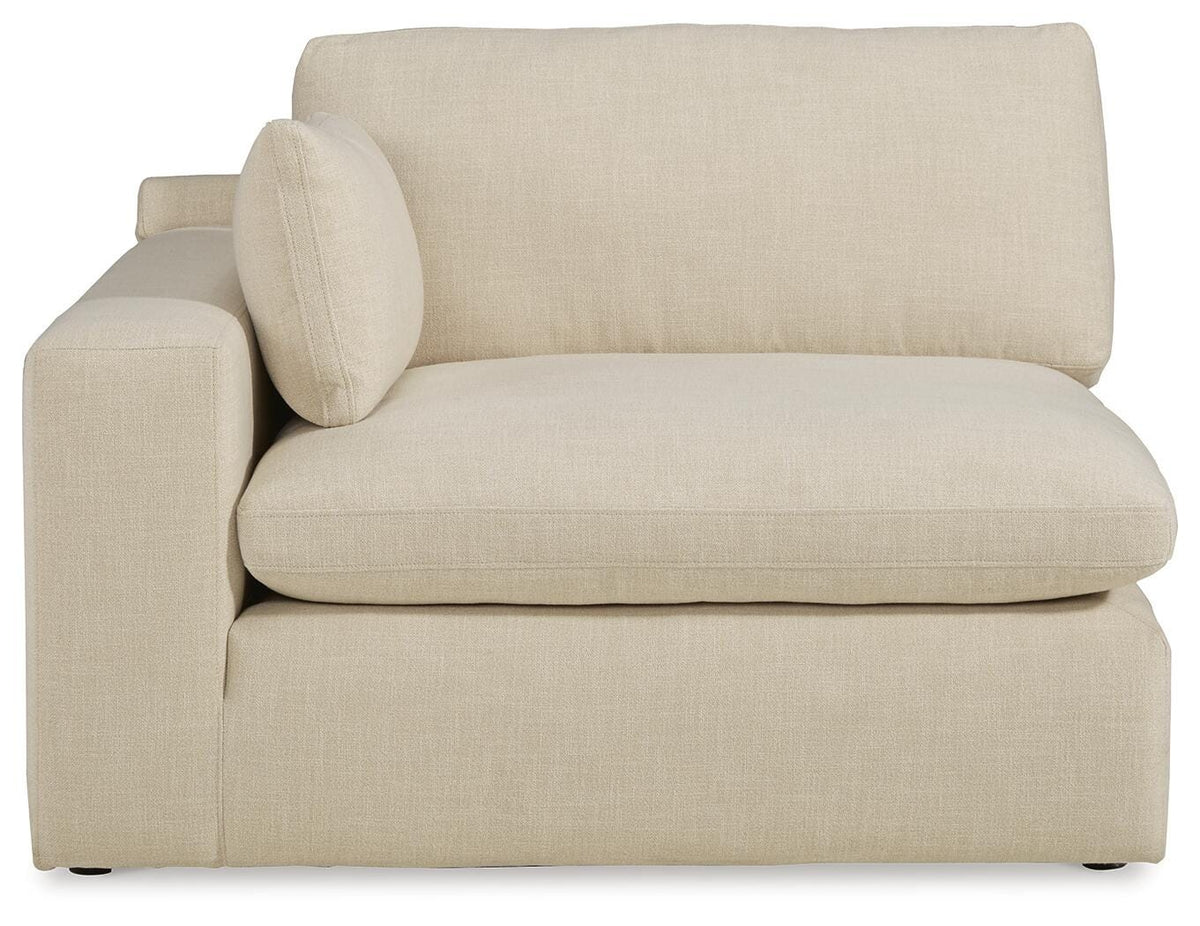 Elyza Linen 3-Piece Sectional with Ottoman — front view