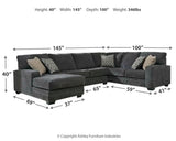 Tracling Slate 3-Piece Sectional with Ottoman - image 7