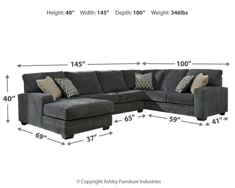 Tracling Slate 3-Piece Sectional with Ottoman - image 7